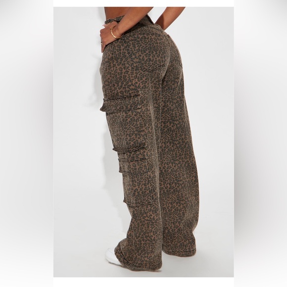 Leopard Print Cargo Pants Anastasia Leopard Jogger - Brown/combo - Picture 2 of 4
